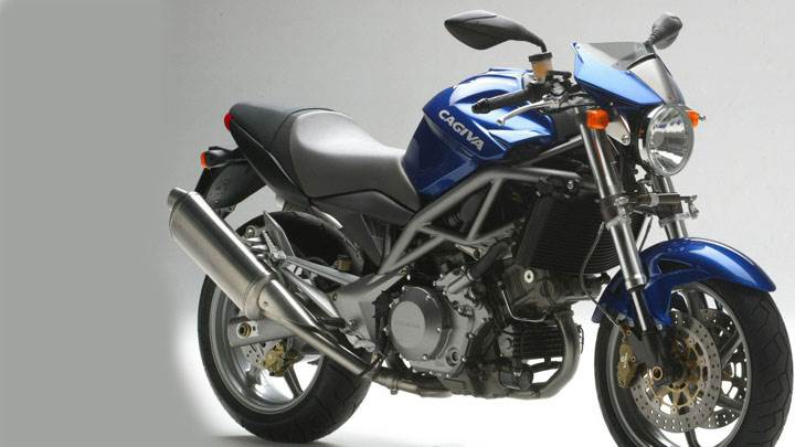 Side Pose of Cagiva Raptor 1000 in Blue